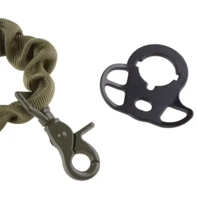 Alternative view of Jednopunktowy pas nośny Bungee z montażem - oliwkowy