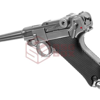 Alternative view of WE P08 Full Metal GBB Silver