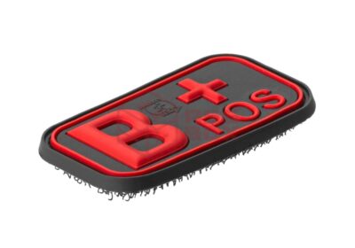 JTG Bloodtype Rubber Patch B Pos Blackmedic - obrazek 3