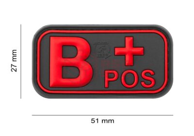 JTG Bloodtype Rubber Patch B Pos Blackmedic - obrazek 4
