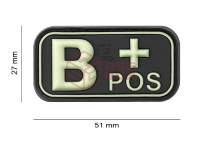 JTG Bloodtype Rubber Patch B Pos Glow - obrazek 4