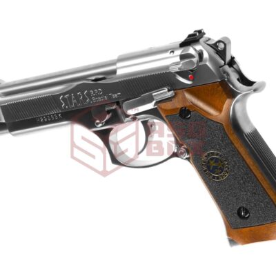 Alternative view of WE M92 Samurai Edge Biohazard Full Metal GBB Silver