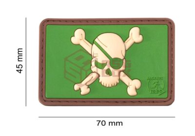 JTG Pirate Skull Rubber Patch Green - obrazek 2