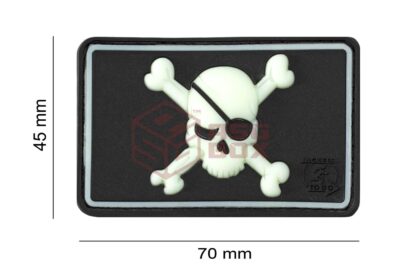 JTG Pirate Skull Rubber Patch Glow - obrazek 2