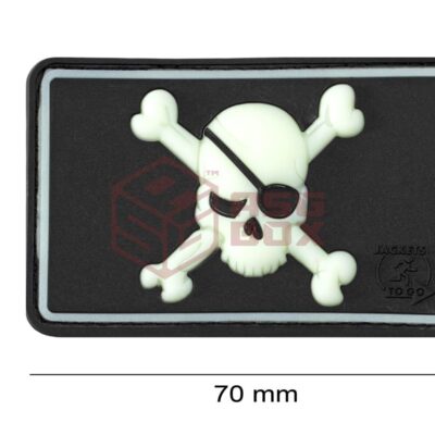 Alternative view of JTG Pirate Skull Rubber Patch Glow