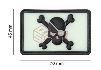 JTG Pirate Skull Rubber Patch Glow Back - obrazek 2