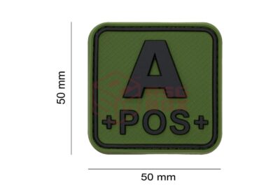 JTG Bloodtype Square Rubber Patch A Pos Forest - obrazek 2