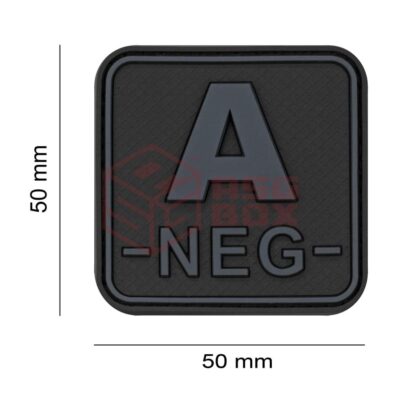 Alternative view of JTG Bloodtype Square Rubber Patch A Neg Blackops