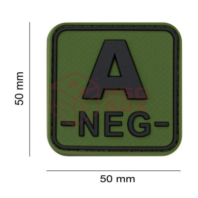 Alternative view of JTG Bloodtype Square Rubber Patch A Neg Forest
