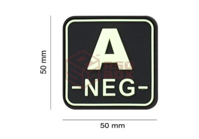 JTG Bloodtype Square Rubber Patch A Neg Glow - obrazek 2