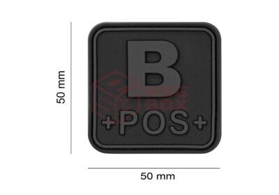 JTG Bloodtype Square Rubber Patch B Pos Blackops - obrazek 2