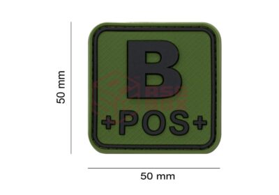 JTG Bloodtype Square Rubber Patch B Pos Forest - obrazek 2