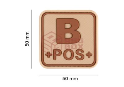 JTG Bloodtype Square Rubber Patch B Pos Desert - obrazek 2