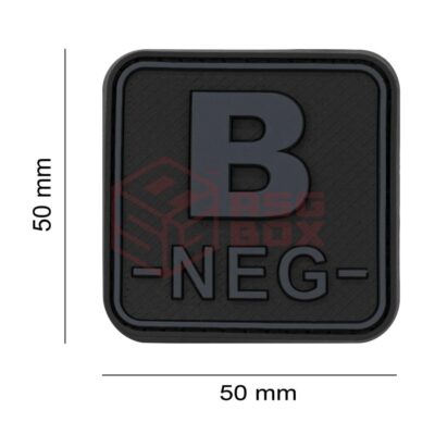 Alternative view of JTG Bloodtype Square Rubber Patch B Neg Blackops