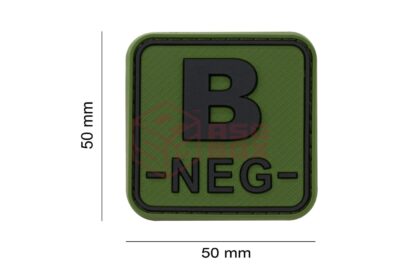 JTG Bloodtype Square Rubber Patch B Neg Forest - obrazek 2