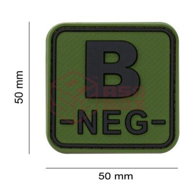 Alternative view of JTG Bloodtype Square Rubber Patch B Neg Forest