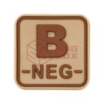 JTG Bloodtype Square Rubber Patch B Neg Desert