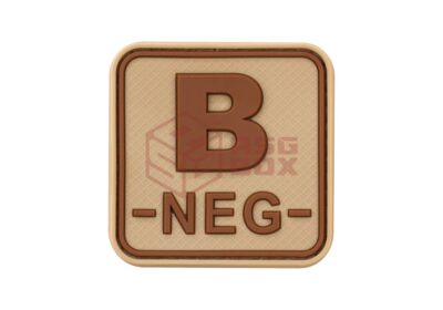JTG Bloodtype Square Rubber Patch B Neg Desert