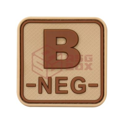 JTG Bloodtype Square Rubber Patch B Neg Desert