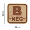 JTG Bloodtype Square Rubber Patch B Neg Desert OD-TM-10345731000 asgbox.pl