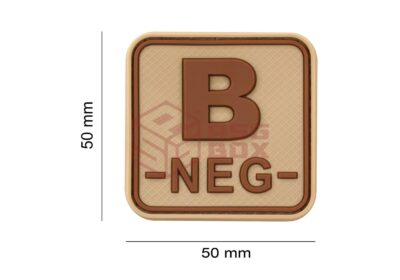 JTG Bloodtype Square Rubber Patch B Neg Desert - obrazek 2
