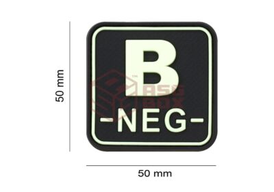 JTG Bloodtype Square Rubber Patch B Neg Glow - obrazek 2