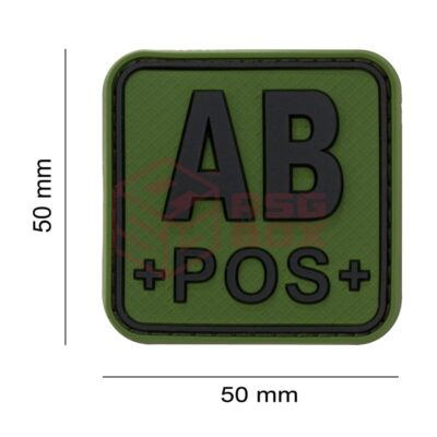 Alternative view of JTG Bloodtype Square Rubber Patch AB Pos Forest