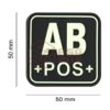 JTG Bloodtype Square Rubber Patch AB Pos Glow OD-TM-10345860100 13104 asgbox.pl