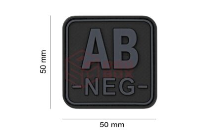 JTG Bloodtype Square Rubber Patch AB Neg Blackops - obrazek 2