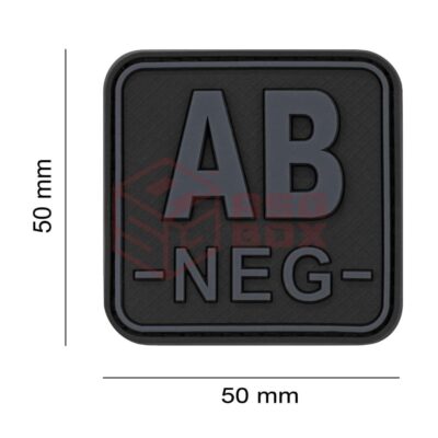 Alternative view of JTG Bloodtype Square Rubber Patch AB Neg Blackops