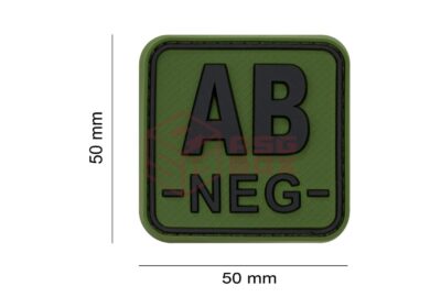 JTG Bloodtype Square Rubber Patch AB Neg Forest - obrazek 2
