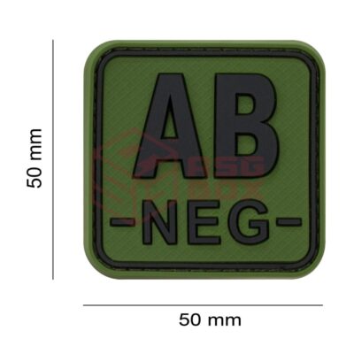 Alternative view of JTG Bloodtype Square Rubber Patch AB Neg Forest