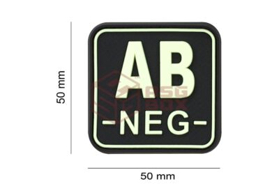 JTG Bloodtype Square Rubber Patch AB Neg Glow - obrazek 2