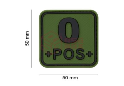 JTG Bloodtype Square Rubber Patch 0 Pos Forest - obrazek 2