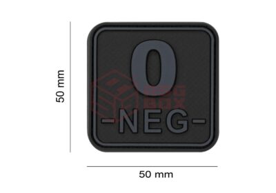 JTG Bloodtype Square Rubber Patch 0 Neg Blackops - obrazek 2