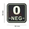 JTG Bloodtype Square Rubber Patch 0 Neg Glow OD-TM-10346160100 13107 asgbox.pl