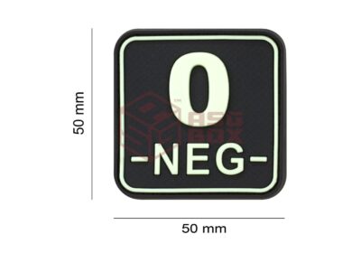 JTG Bloodtype Square Rubber Patch 0 Neg Glow - obrazek 2