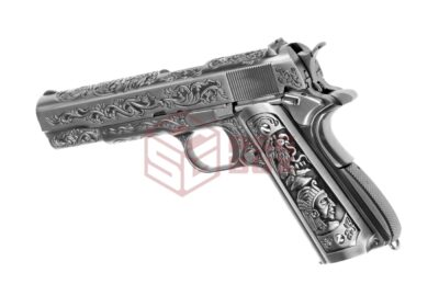WE M1911 Etched Full Metal GBB Silver - obrazek 2