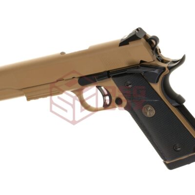 Alternative view of KJ Works M1911 MEU Full Metal Tan Co2 Desert