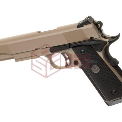 Alternative view of KJ Works M1911 MEU Full Metal GBB Tan