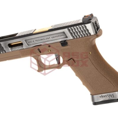 Alternative view of WE G-Force 17 SV Gold Barrel Metal Version GBB Desert