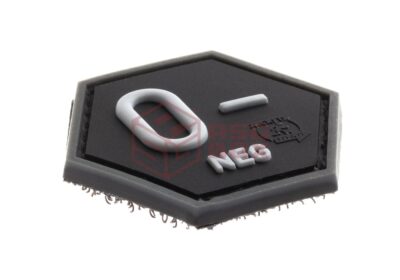 JTG Bloodgroup Hexagon Rubber Patch 0 Neg SWAT - obrazek 2