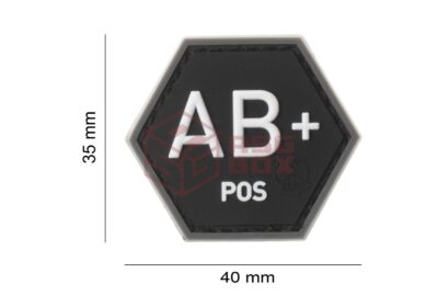 JTG Bloodgroup Hexagon Rubber Patch AB Pos SWAT - obrazek 4