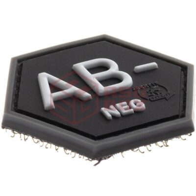 Alternative view of JTG Bloodgroup Hexagon Rubber Patch AB Neg SWAT