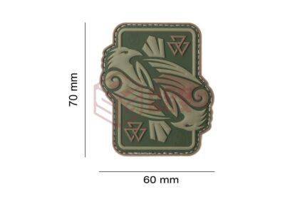 JTG Odins Raven Rubber Patch Green - obrazek 3