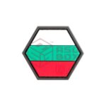 JTG Hexagon Bulgarian Flag Rubber Patch Black