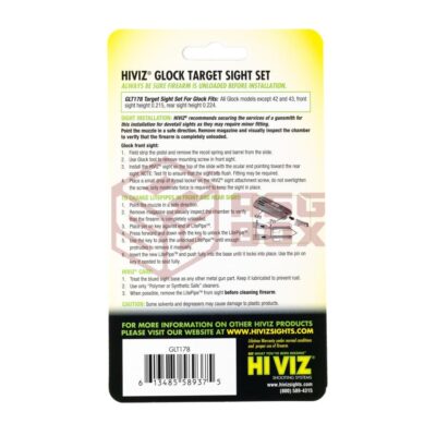 Alternative view of HIVIZ Fiber Sight Set for Glock 17/19