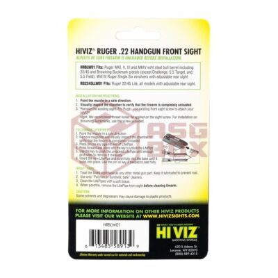 Alternative view of HIVIZ LiteWave Front Sight for Ruger MK I/II/III/IV