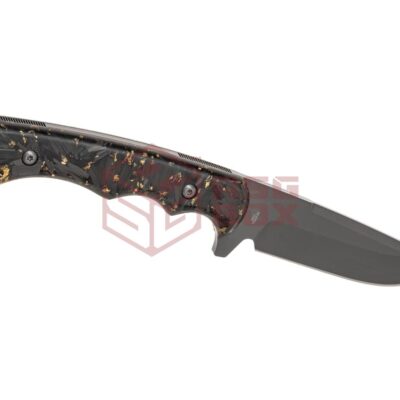 Defcon D2 Fixed Blade Gold Flecks Handle Grey