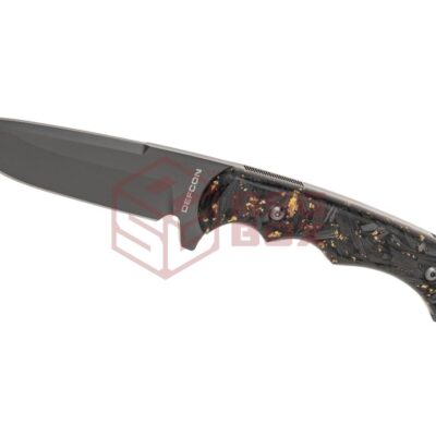 Alternative view of Defcon D2 Fixed Blade Gold Flecks Handle Grey